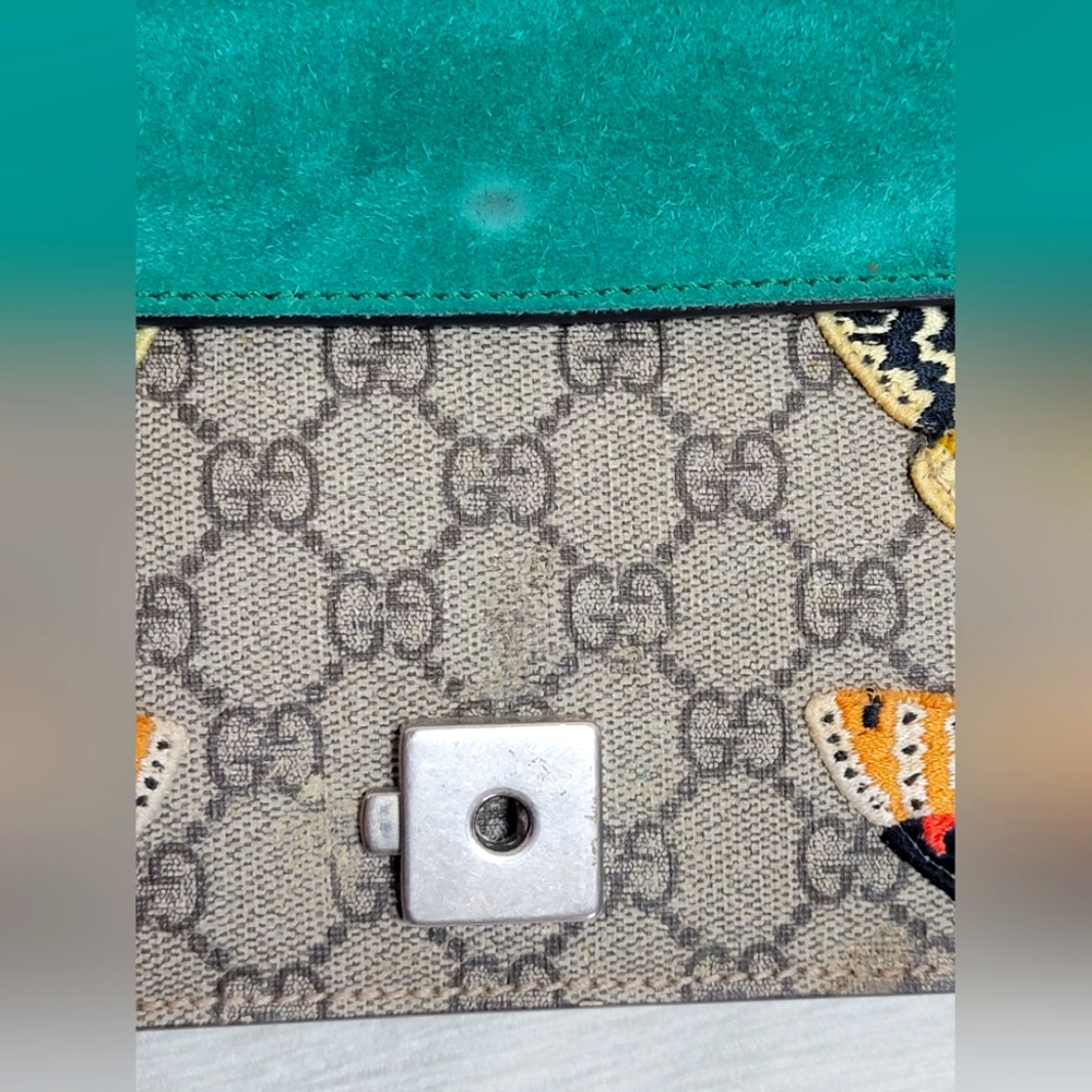 Auth💞GG Supreme Monogram Willow Hill Embroidered Dionysus Shoulder Bag - Picture 16 of 16